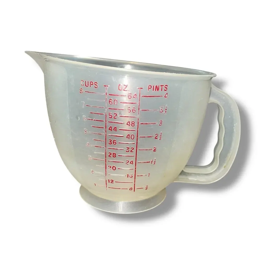Vintage Tupperware Mix-N-Stor 8 Cup Measuring Pitcher 2L Red Letters 500 USA